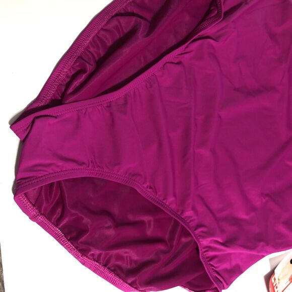Spanx Core Swimsuit Bottoms Womens 16 Berry Pink High Waisted Go Slimming New - Picture 4 of 12